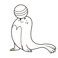 Seal playing with a ball