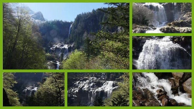 Ars waterfall in the Pyrenees in France