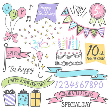 手書き風 アニバーサリー 周年 記念 デザイン Stock ベクター Adobe Stock