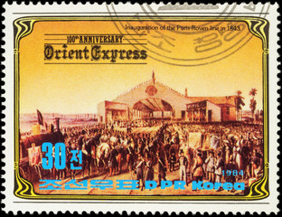 Inauguration of the Paris-Roven railway line in 1843 on postage
