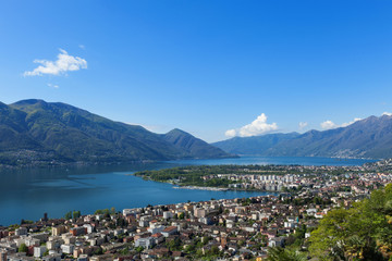 Panoramic view of Lake Maggiore, Locarno