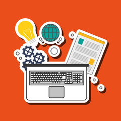 technology design. laptop illustration. media icon