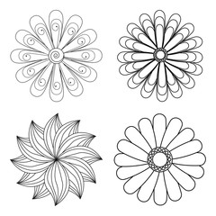 Floral design. Doodle illustration.  white background