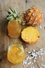 fresh pineapple with juice