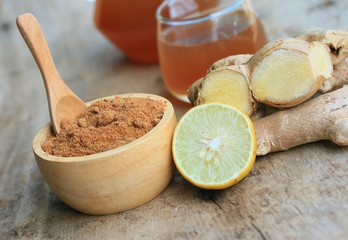Ginger juice with sugar