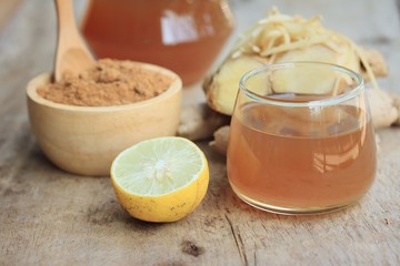 Ginger juice with sugar