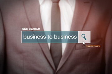 Business to business - web search bar glossary term - obrazy, fototapety, plakaty