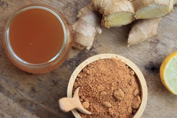 Ginger juice with sugar
