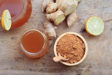 Ginger juice with sugar