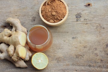 Ginger juice with sugar