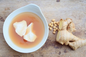 soybean curd and fresh ginger