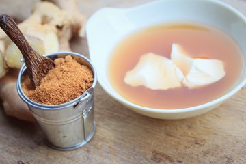soybean curd and fresh ginger