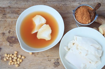 soybean curd and fresh ginger