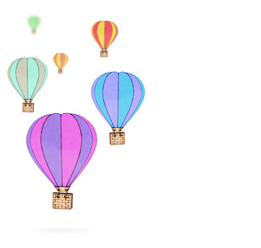 hot air balloon collections 
on a white background
