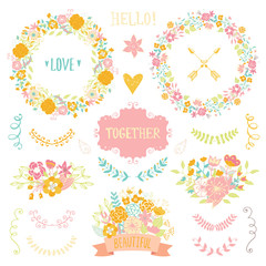 Wedding vintage elements collection