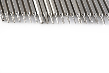 Screwdriver tips isolated