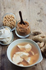 soybean curd and fresh ginger