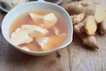 soybean curd and fresh ginger