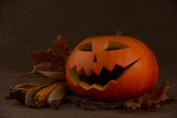 Scary halloween pumpkin jack-o-lantern
