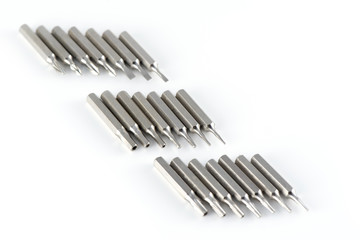 Screwdriver tips isolated