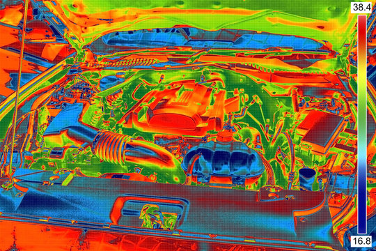 Thermal Image of Car Engine