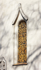 The pattern on the window of the chapel