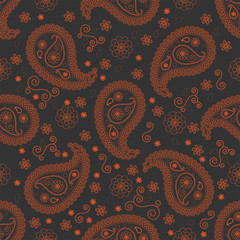 Paisley colorful elegance seamless pattern of beautiful cucumbers Turkish, Indian, Persian