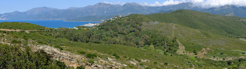 Fototapeta na wymiar De Saint Florent à la plage du Lotu (Corse)