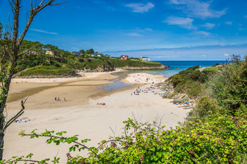 Entreplayas beach in Galicia, Spain. Paradise beach in Ribadeo,