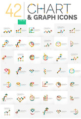 Naklejka premium Collection of chart logos