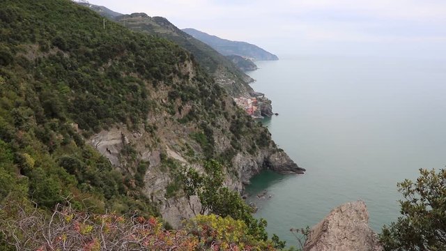 View to Cinque Terre and the Amalfi Coast in Italy 