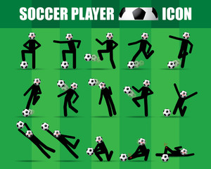 SOCCER FOOTBALL PLAYER ICON VECTOR