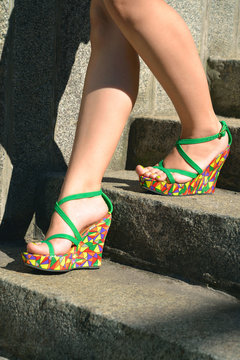 Colorful wedge heels clearance