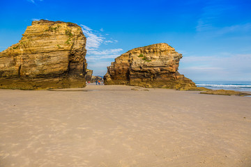 Famous Spanish destination, Cathedrals beach (playa de las cated