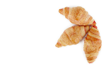 three delicious croissants bread, delicious croissants, croissants bread