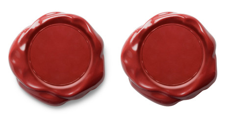 Red wax seal isolated 