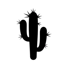 Foto op Canvas Zwarte cactus plant silhouet © blumer1979