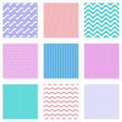 Vector seamless wavy line patterns