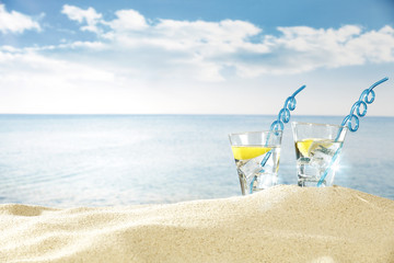 glasses of water and ice 