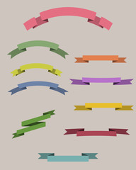 Set of ten vintage ribbons. It can be used on the websites, for registration of magazines and typographical production