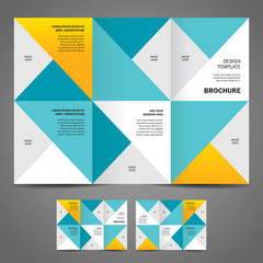 brochure design template vector trifold geometric abstract