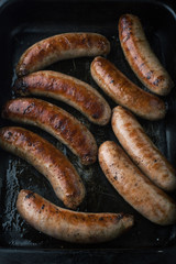 Grilled pork sausages