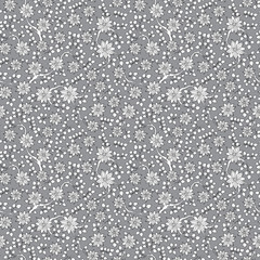 Vector illustration of seamless pattern with abstract flowers