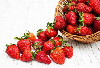 Strawberries with leaves
