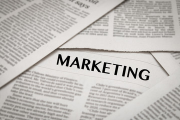 Fototapeta premium marketing analysis concept with business newspaper