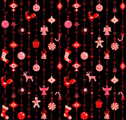 Christmas wallpaper with funny red pattern