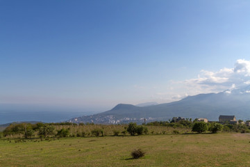 Obraz premium The city and the vineyard at the seaside