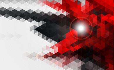 Abstract geometric red and black background design.
