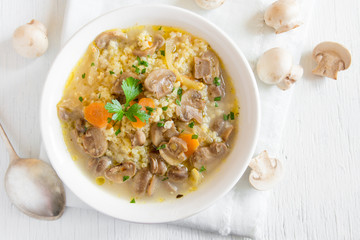 mushroom soup with millet
