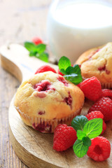 selbstgemachte himbeermuffins